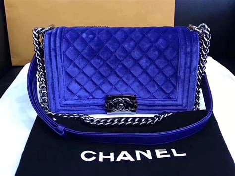 royal blue Chanel purse